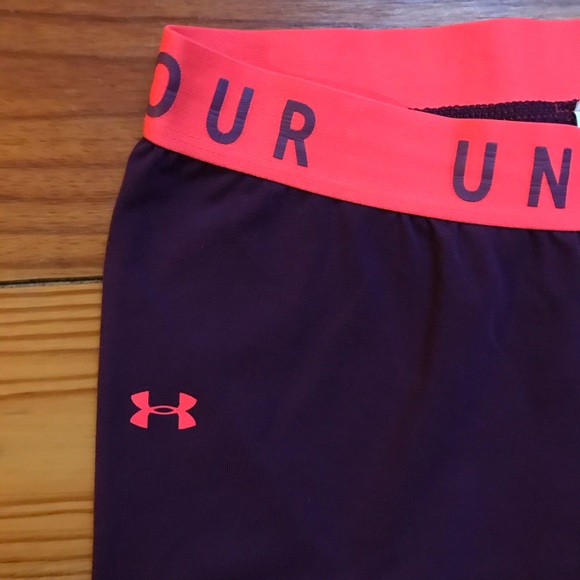 Under Armour Maroon Orange Capris Leggings, EUC, M - Picture 3 of 10
